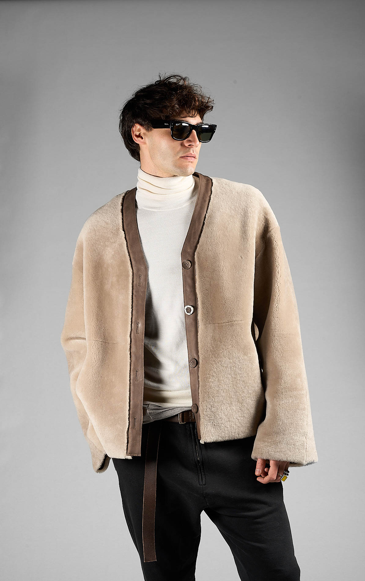 DANIELE BASTA LEATHER AND SILVER JACKET 